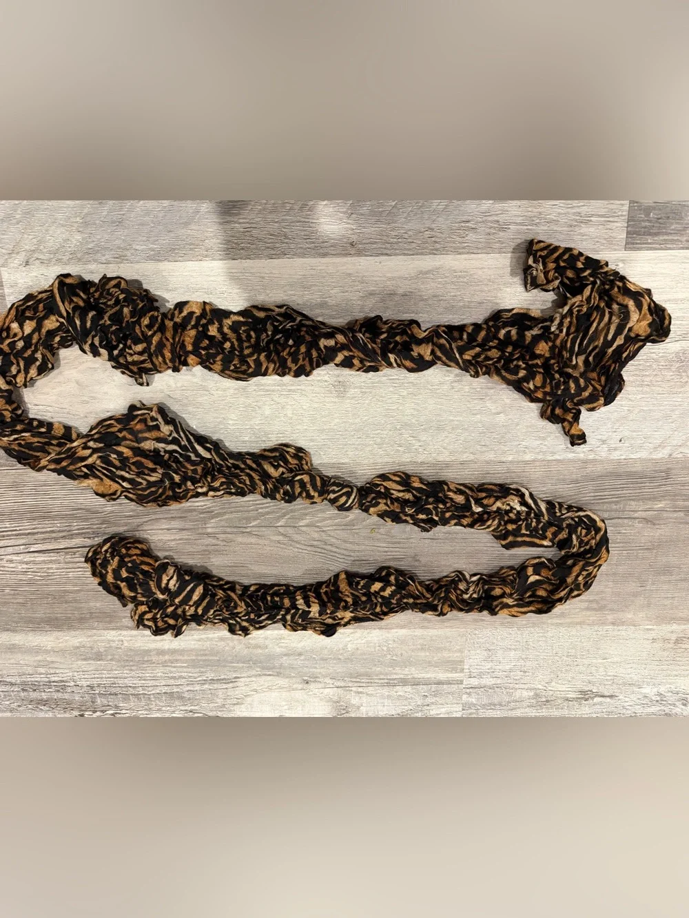 White House Black Market Leopard Print Scarf in Black & Brown